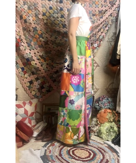 60's patchwork wrap skirt
