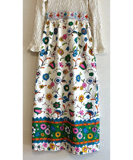 70s flower empire dress
