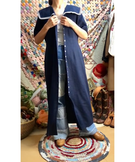 sailor collar linen dress