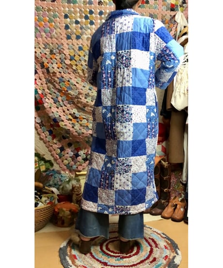 patchwork print quilting coat