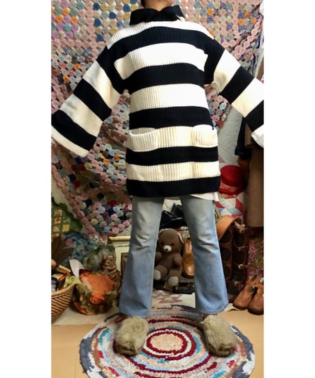 70s stripe hoodie knit