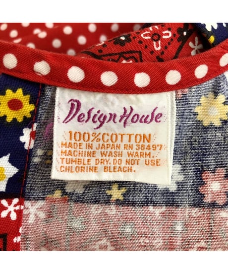 patchwork print apron dress