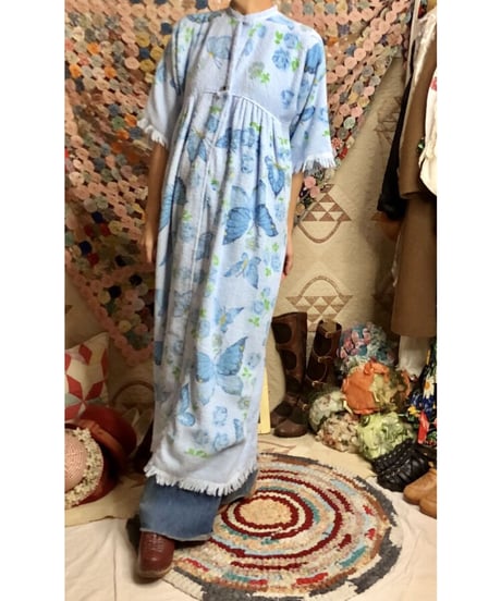 70s butterfly pile dress