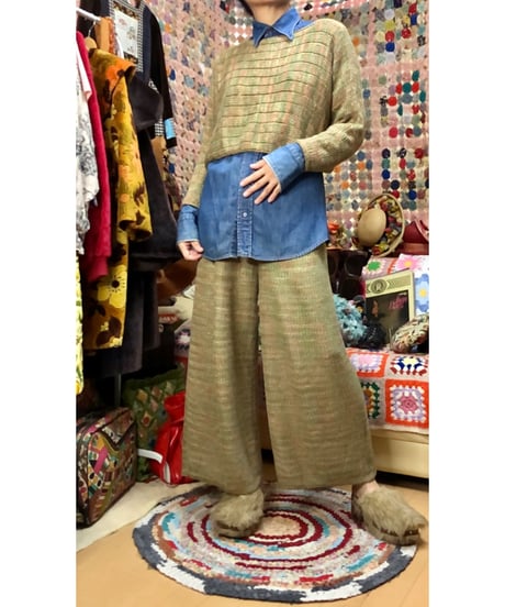 90s cotton knit set up