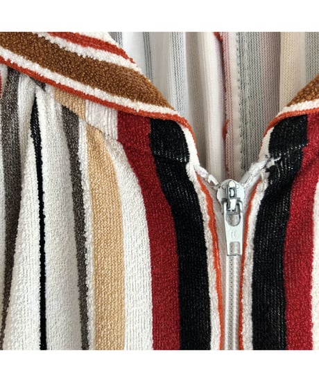 1960-70's stripe pile one-piece