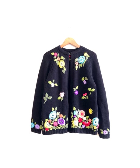 60s embroidered cardigan