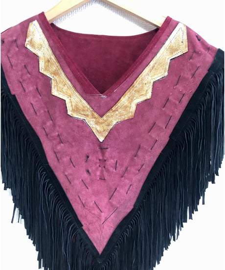 suede fringe shawl