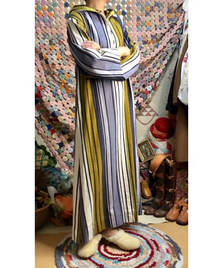 70s hoodie stripe dress