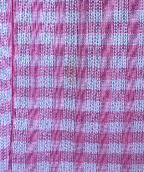70s gingham polyester 2pc（jacket & pants）