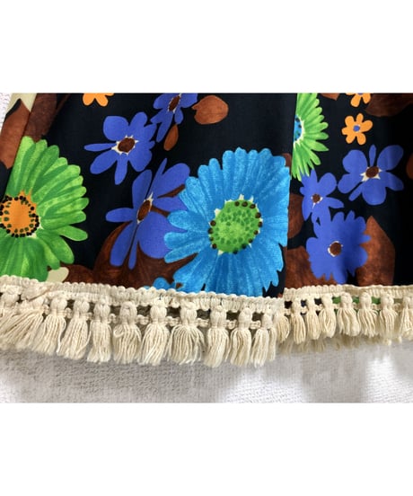 70s flower fringe dress