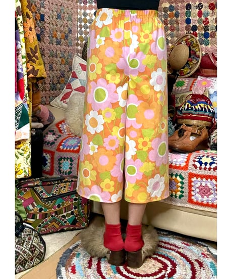 flower print gaucho pants（70s fabric）A