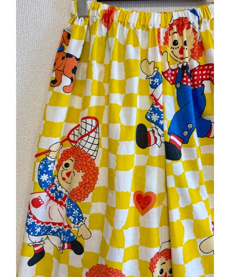 Raggedy Ann & Andy super wide leg pants（70s fabric）