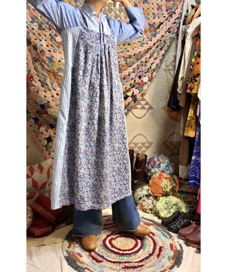 flower plaid dress
