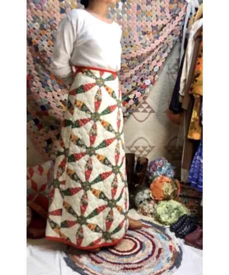 patchwork print quilting wrap skirt