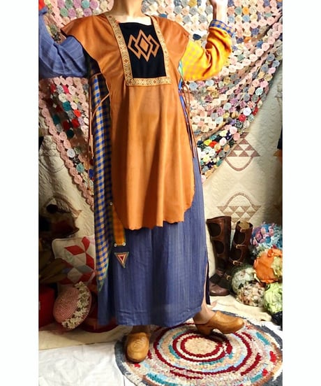 plaid beads rayon dress