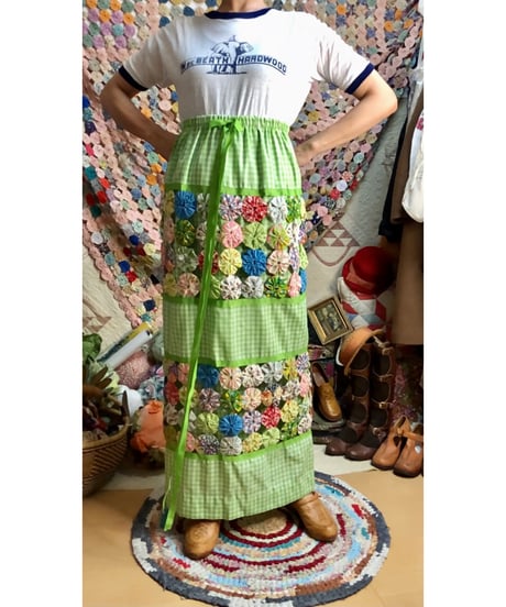 70s yo-yo quilt skirt