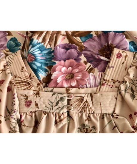 70's botanical flower print dress