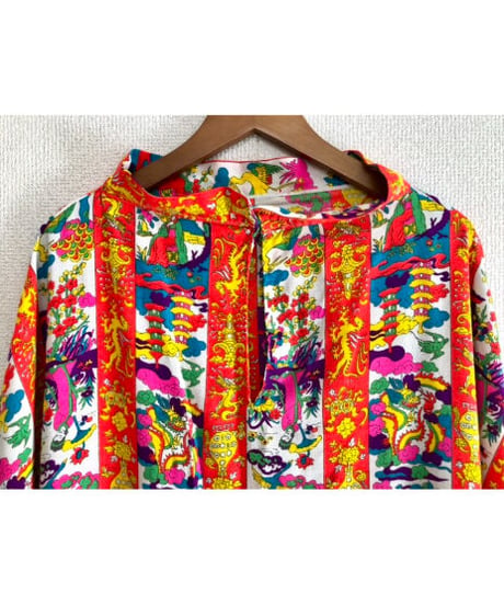 60s oriental print dress