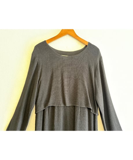 80s black layer dress