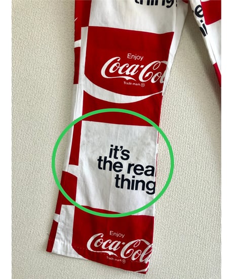 70s coca-cola print cotton pants