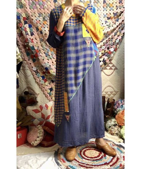 plaid beads rayon dress
