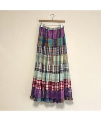 cotton plaid maxi skirt
