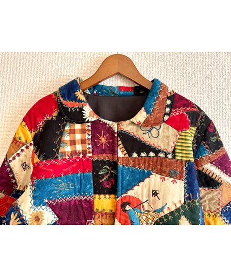 unique crazy quilt print jacket