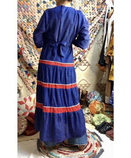 70's polka dots tiered dress
