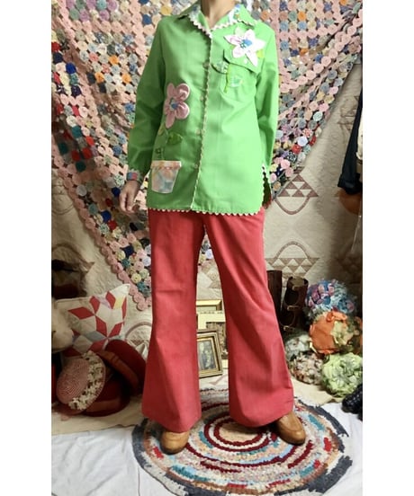 70's flower patch shirt