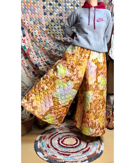 70s quilted super wide pants