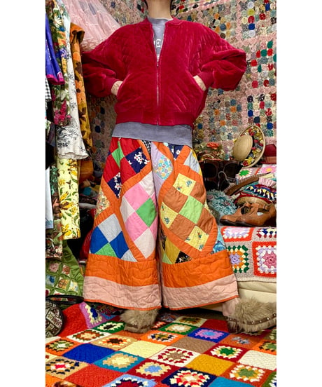 80s quilted velours jacket