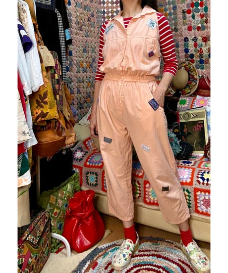 80s unique patch jump suits