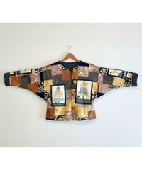 tree motif patchwork jacket