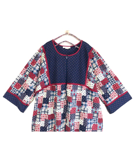 patchwork print dress