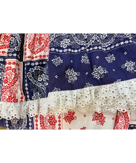 70s bandanna print wide leg pants