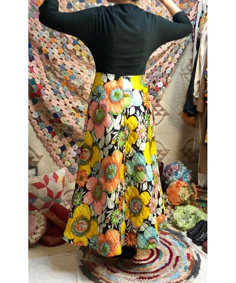 60's flower quilting dress