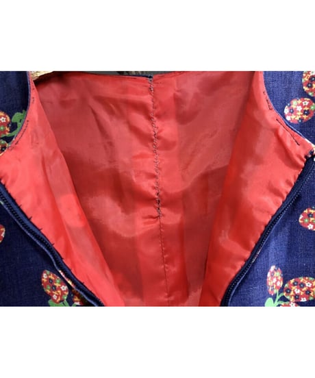 70's belly flower one-piece