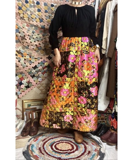 1960's flower quilting one-piece