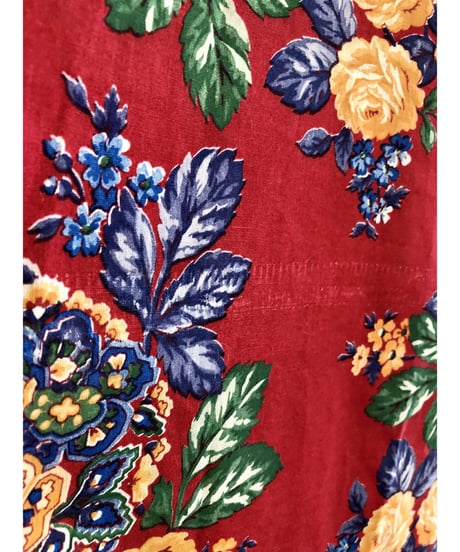 70's flower cotton dress