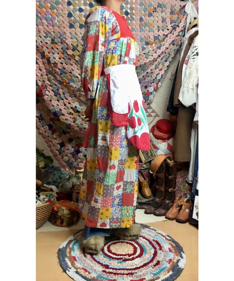 50s tulip motif half apron