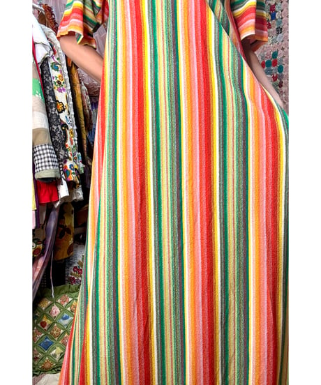 70s stripe pile dress