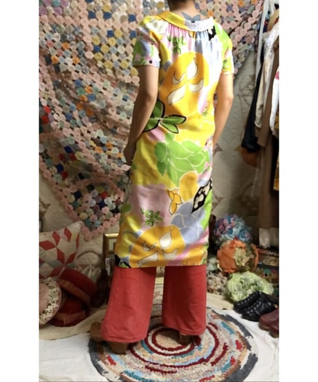 60's flower midi dress
