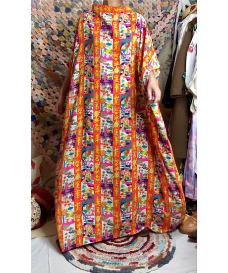 60s oriental print dress