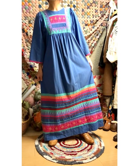 70s patchwork cotton dress