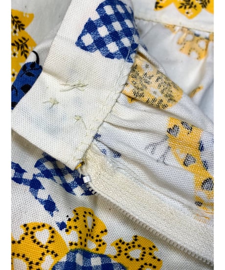 70s butterfly & flower print skirt