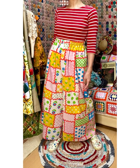 super wide leg pants（70s fabric）