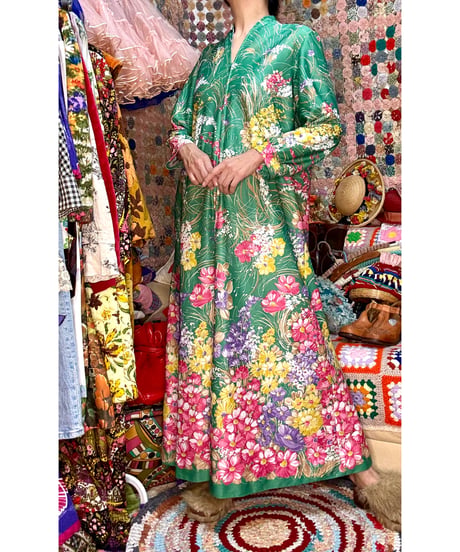 70s flower easy dress