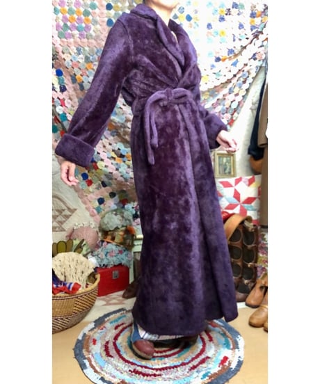 70s fleece eco fur robe
