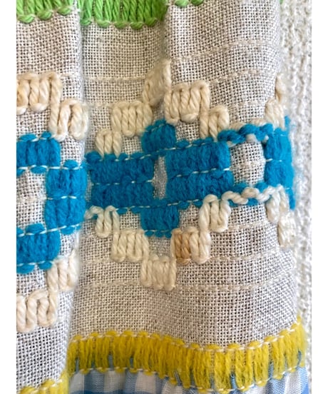 70s embroidered ribbon work skirt