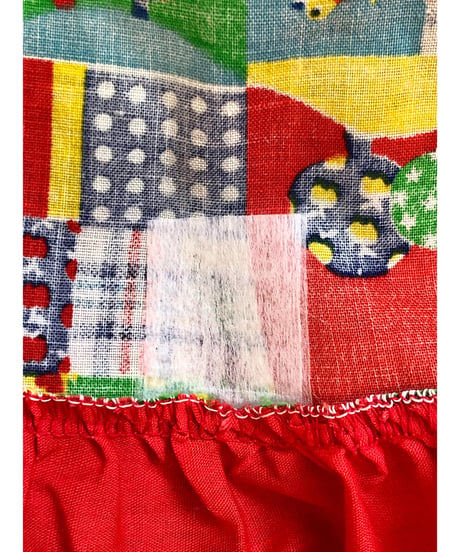 70s patchwork print apron dress